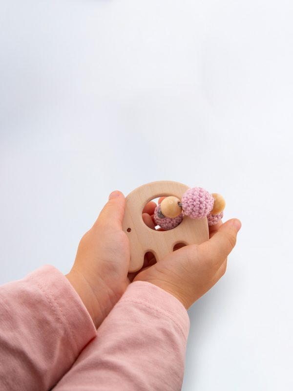 Beißring mit Holzelefant